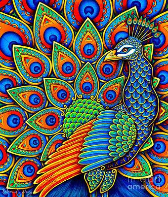 Vibrant Peacock with Elaborate Feathers Wall Art