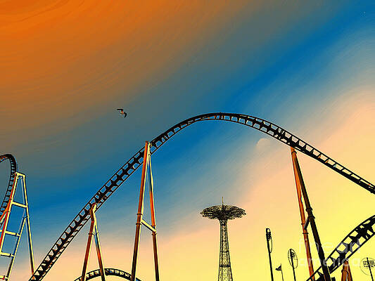 Sky Photograph - Coney Glow 1 by Onedayoneimage Photography