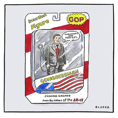 Prayer Drawing - Congressman Inaction Figure by Brendan Loper