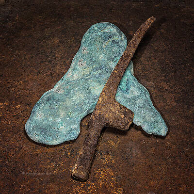 Photograph - Copper Nugget Rock Hammer by Fred Denner