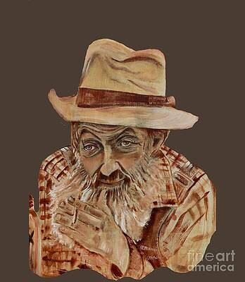 Painting - Coppershine Popcorn Bust - T-shirt Transparency by Jan Dappen