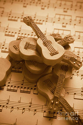 Music Wall Art featuring the photograph Country And Western Guitars. Music Education by Jorgo Photography