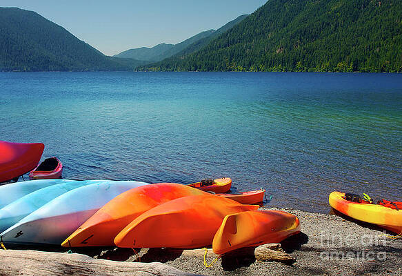 Mountain Photograph - Crescent Lake On The Olympic Peninsula by Bruce Block