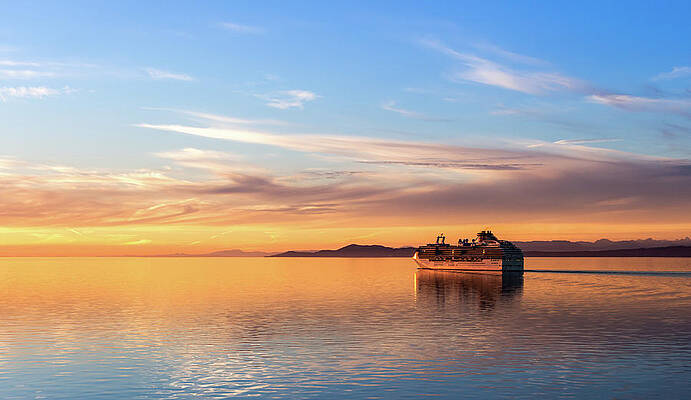 Sky Photograph - Cruising Into The Sunset by Ed Clark