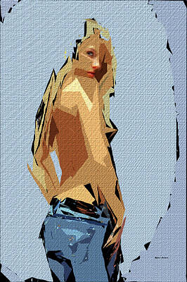 Wall Art featuring the digital art Cubism Series 685 by Rafael Salazar