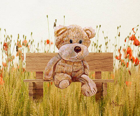 Mixed Media - Cuddly In The Garden by Angeles M Pomata