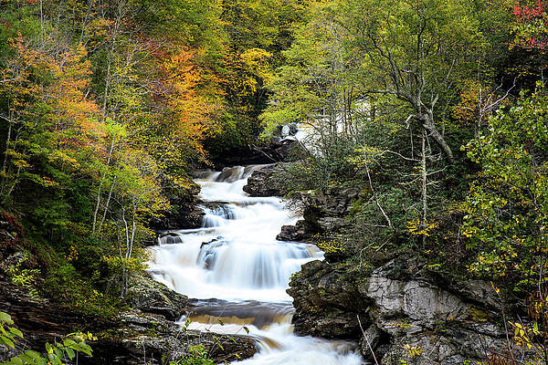 Natural Photograph - Cullasaja Falls by David Morefield