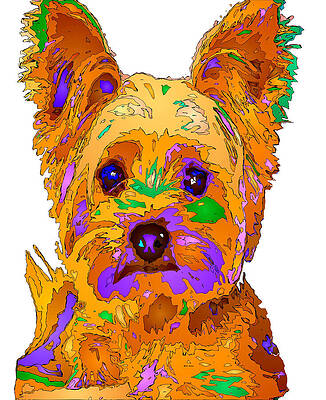 Accessory Wall Art featuring the digital art Cupcake The Yorkie. Pet Series by Rafael Salazar