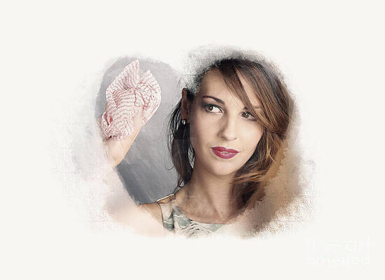 Wall Art featuring the photograph Curious Housewife Cleaning Home Window With Love by Jorgo Photography