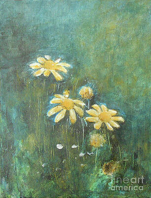 Flower Wall Art featuring the painting Daisies 3 by Jane See