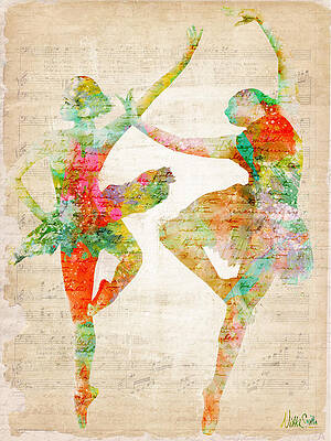 Colorful Ballet Dancers Digital Art