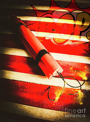 Wall Art featuring the photograph Danger Bomb Background by Jorgo Photography