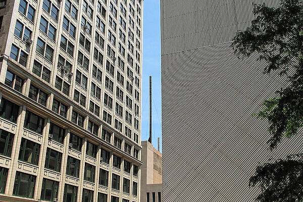 Textured Photograph - West Quincy Street -- Buildings And Smokestack In Chicago, Illinois by Darin Volpe