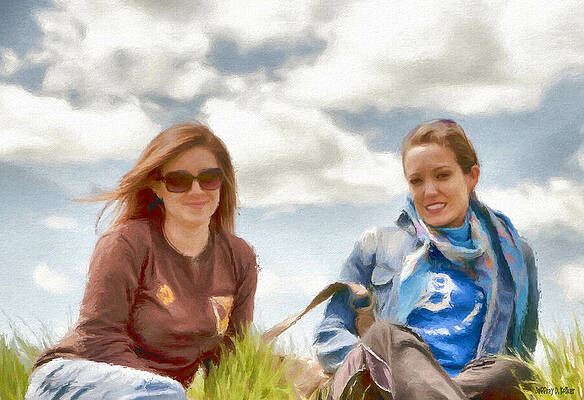 Cloud Wall Art featuring the painting Daughters by Jeffrey Kolker