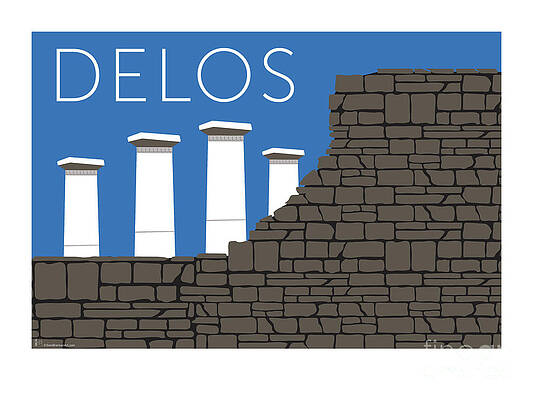 Greece Digital Art - DELOS - Blue by Sam Brennan