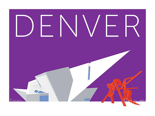 Digital Art - DENVER Art Museum/Purple by Sam Brennan