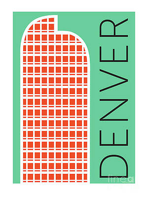 Digital Art - DENVER Cash Register Bldg/Aqua by Sam Brennan