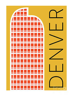 Architecture Digital Art - DENVER Cash Register Bldg/Gold by Sam Brennan