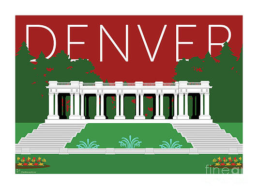 Digital Art - DENVER Cheesman Park/Maroon by Sam Brennan