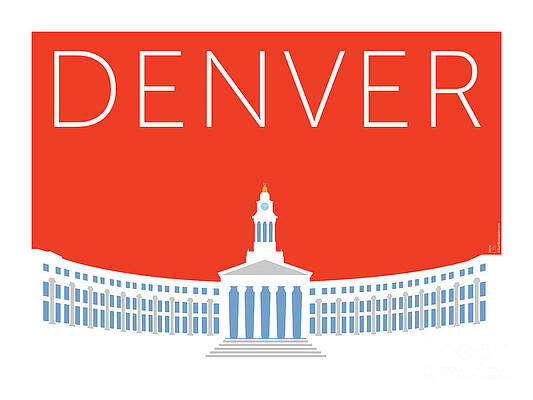 Digital Art - DENVER City And County Bldg/Orange by Sam Brennan