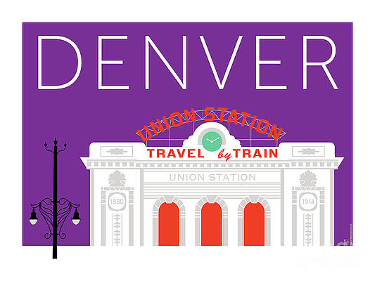 Digital Art - DENVER Union Station/Purple by Sam Brennan