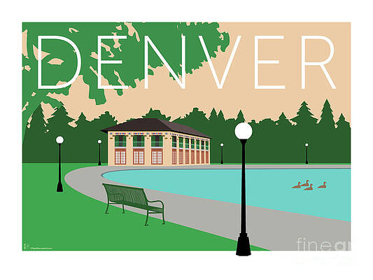 Digital Art - DENVER Washington Park/Beige by Sam Brennan