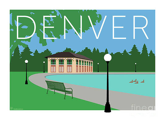Digital Art - DENVER Washington Park/Blue by Sam Brennan
