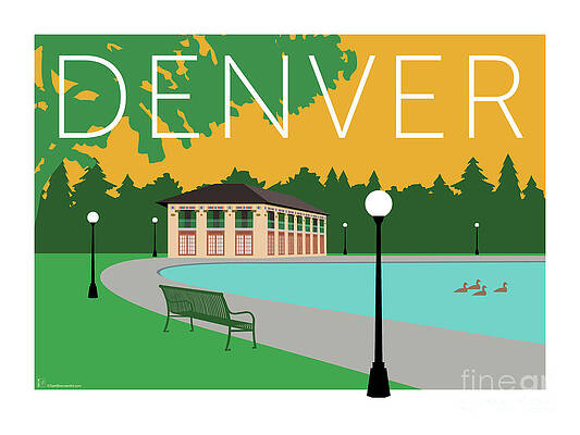 Digital Art - DENVER Washington Park/Gold by Sam Brennan