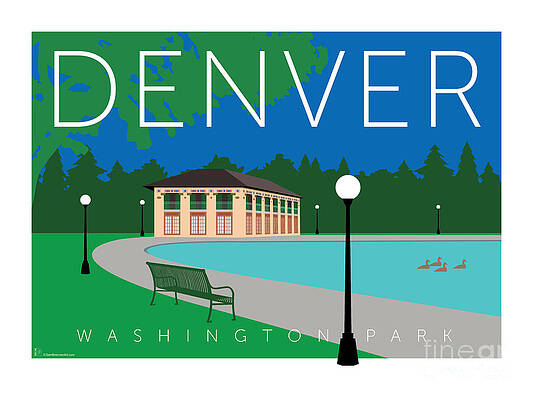 Digital Art - DENVER Washington Park by Sam Brennan
