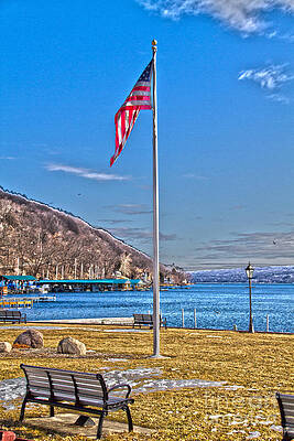 Sky Wall Art featuring the photograph Depot Park Hammondsport NY by William Norton