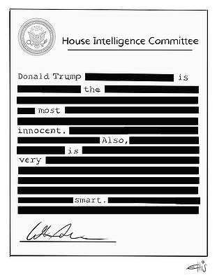 Russia Drawing - Devin Nunes Memo by Ellis Rosen