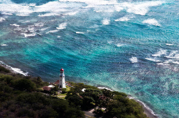 Coastal Lighthouse Overlooking Turquoise Waters Photograph