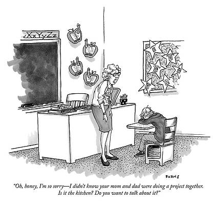 Teacher Drawing - Do You Want To Talk About It by Teresa Burns Parkhurst