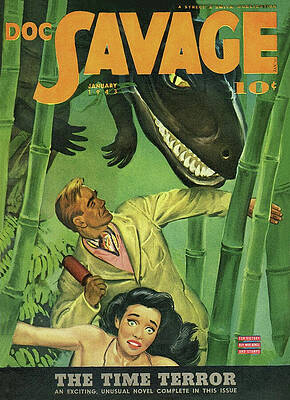 Orange Wall Art featuring the painting Doc Savage The Time Terror by Conde Nast