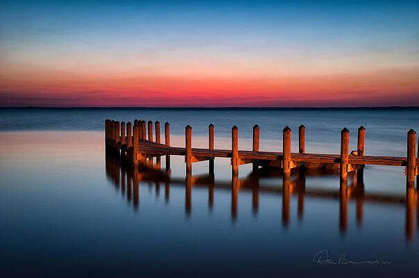 Obx Photograph - Dock On Currituck Sound 5665 by Dan Beauvais