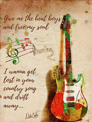 Music Digital Art - Drift Away Country by Nikki Marie Smith