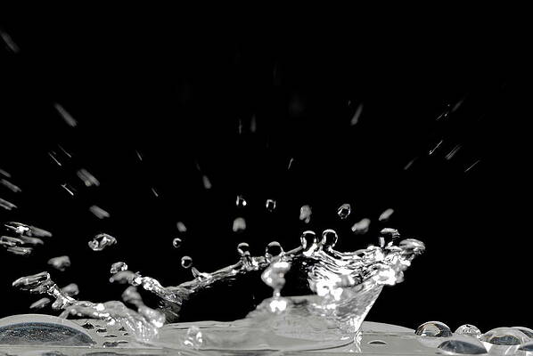 Wall Art featuring the photograph Drop Of Water Splashing by Sami Sarkis Photography