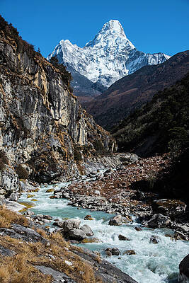 Nature Wall Art featuring the photograph Dudh Kosi River By Ama Dablam by Owen Weber