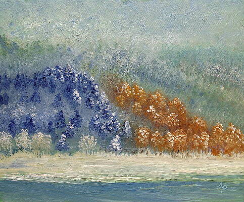 Landscape Painting - Early Winter Outbreak by Angeles M Pomata