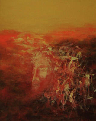 Spirit Wall Art featuring the painting Earth Spirit by Ellen Eschwege