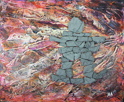 Wall Art featuring the painting Earthwaves Inukshuk by Madeleine Arnett
