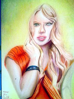 Wall Art featuring the drawing Eine Frau Ie A Girl by Donald C-Note Hooker