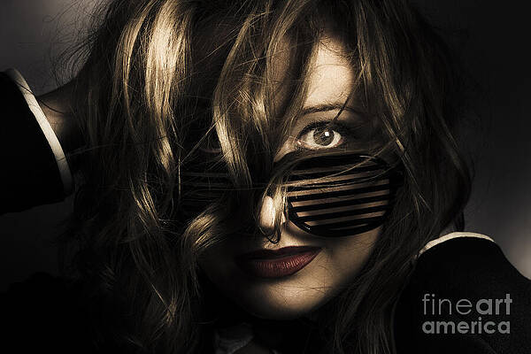 Wall Art featuring the photograph Emotive Headshot On A Fashionable Female Model by Jorgo Photography