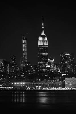 Wall Art featuring the photograph Empire State Building In Black And White by Raymond Salani III