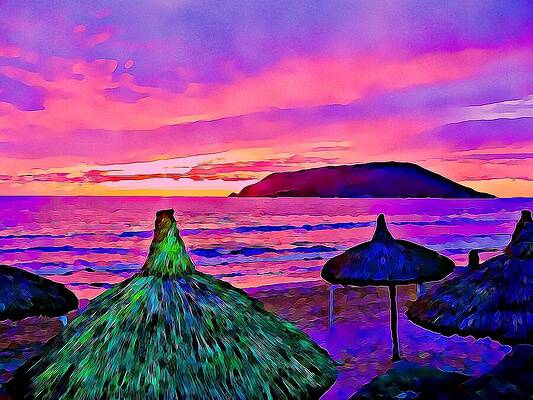 Nature Wall Art featuring the photograph End Of The Beach Day In Mazatlan by Tatiana Travelways