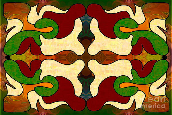 Wall Art featuring the digital art Energetic Worlds Abstract Art By Omashte by Omaste Witkowski