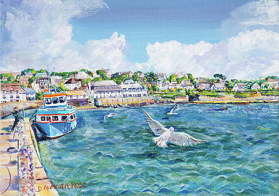 Wall Art featuring the painting Enterprise At St Mawes by Seeables Visual Arts