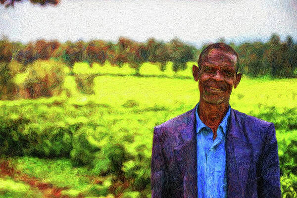 Landscape Painting - Ethiopian Farmer by Miroslav Liska
