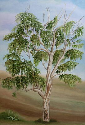 Nature Painting - Eucalyptus by Angeles M Pomata