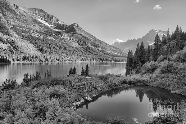 Wall Art featuring the photograph Evening At Lake Josephine Black And White by Adam Jewell